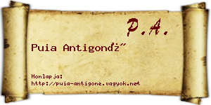Puia Antigoné névjegykártya